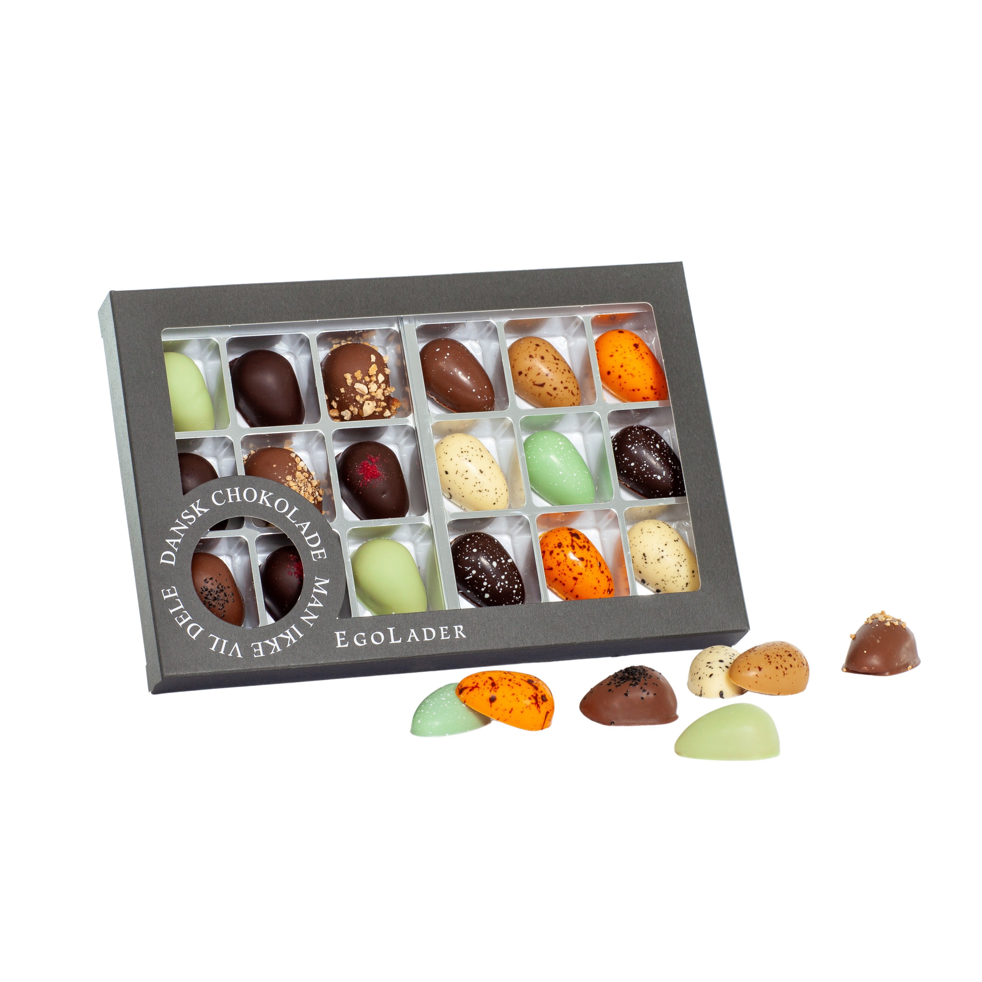 

Egolader, dessertæg & marcipanæg 18 stk 180g