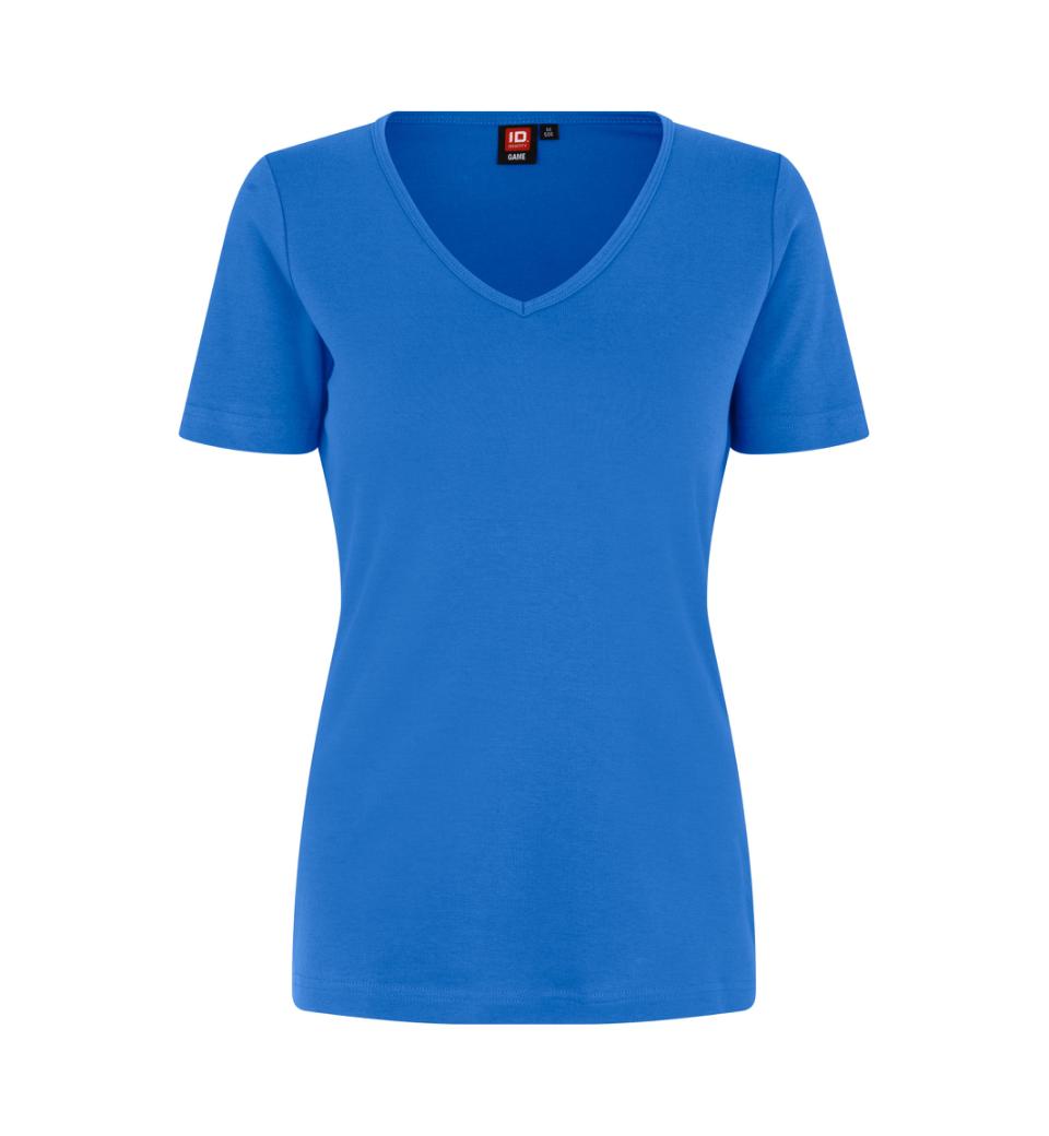 ID - Interlock T-shirt m. V-hals, Dame