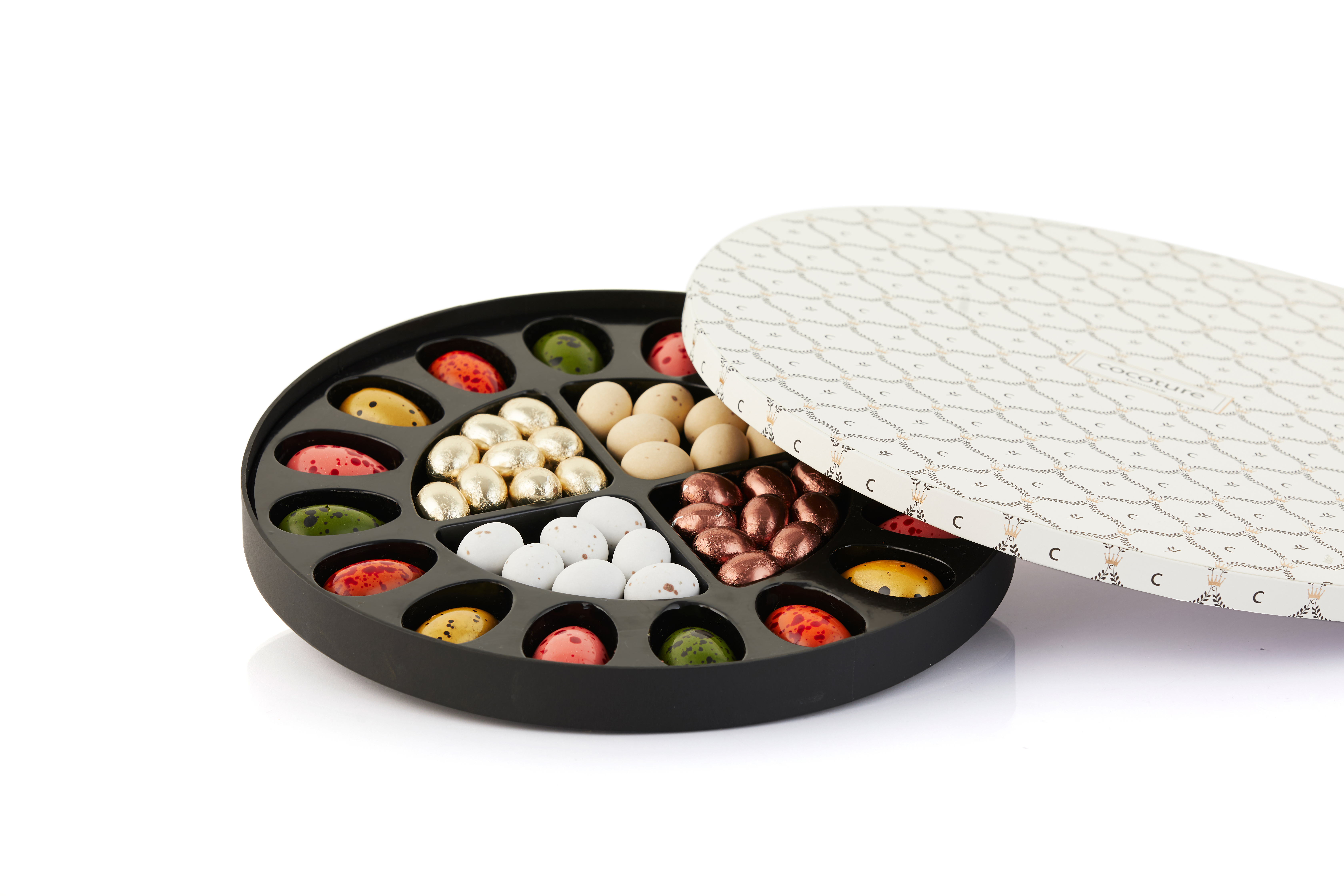 600g fyldte chokoladeæg, nougat pralinéæg i folie 