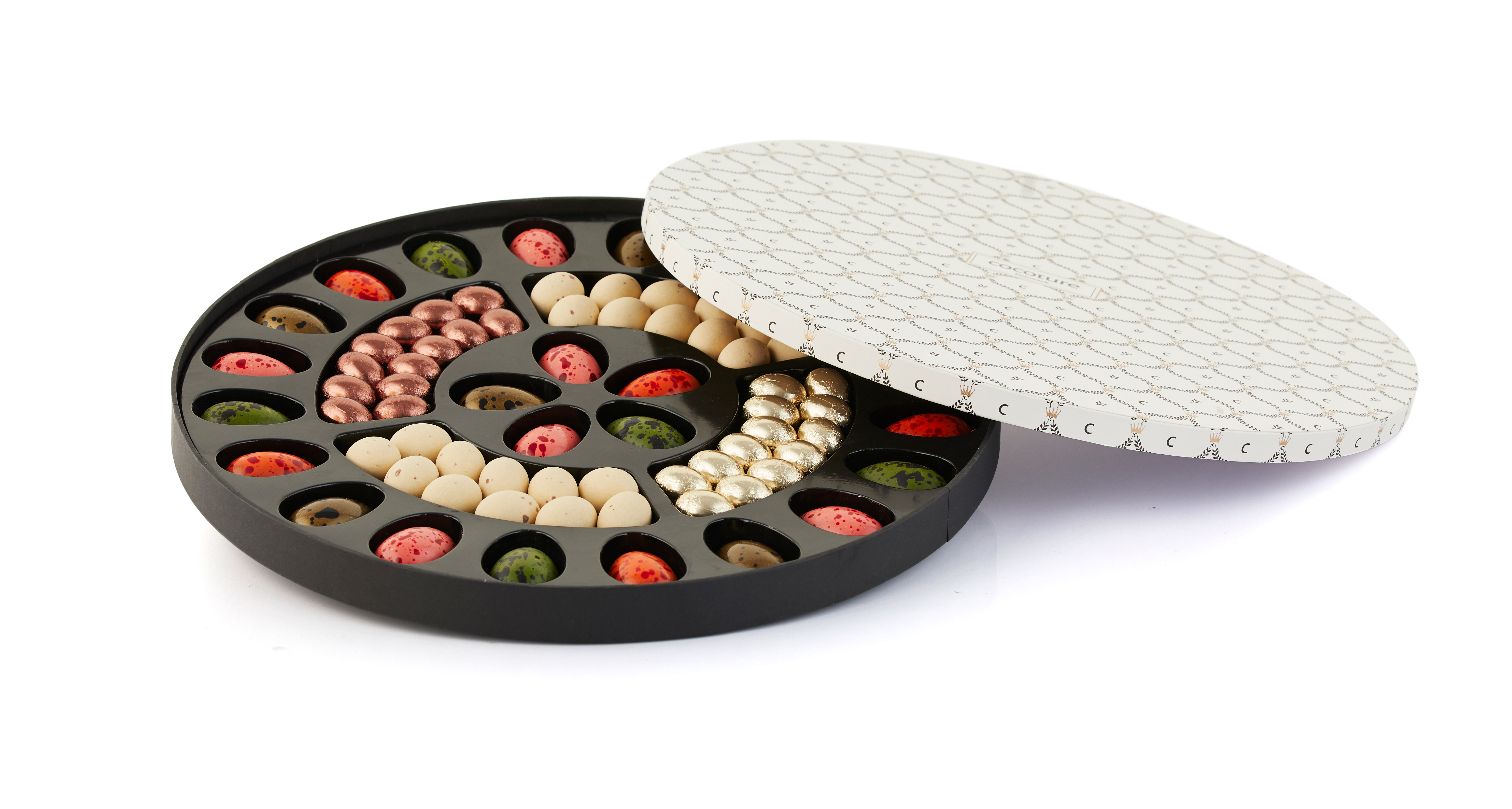 825g fyldte chokoladeæg, nougat pralinéæg i folie 