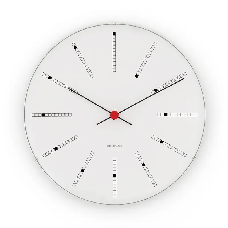 

Arne Jacobsen - Bankers Vægur Ø21 cm hvid/sort/rød