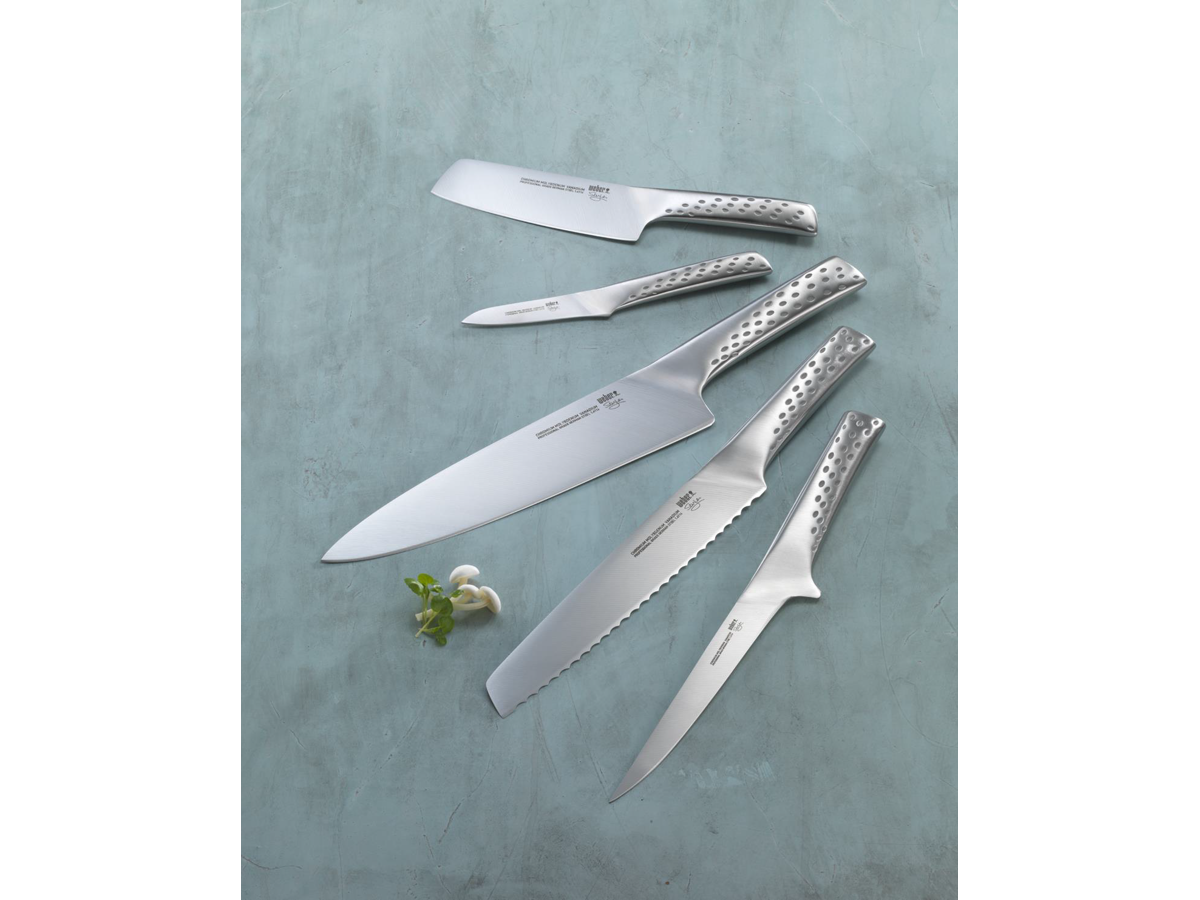 

Weber Style kokkekniv, Brødkniv, Grøntsagskniv, Ur